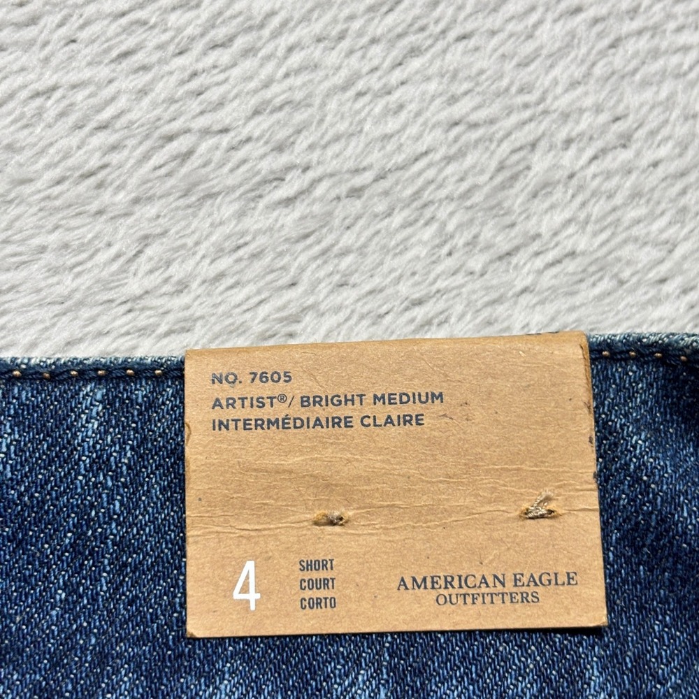 NWT American Eagle Artist Flare Jeans Womens 4 Short Blue Denim Low Rise Stretch - Picture 4 of 8